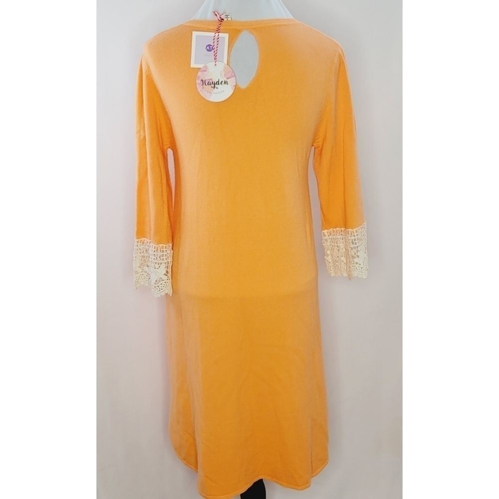 Hayden LA Crocheted Sleeve Sweater Dress Size Small - Picture 6 of 11